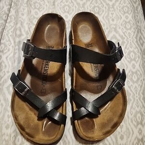 Birkenstock Kids Black Cross Strap Sandals